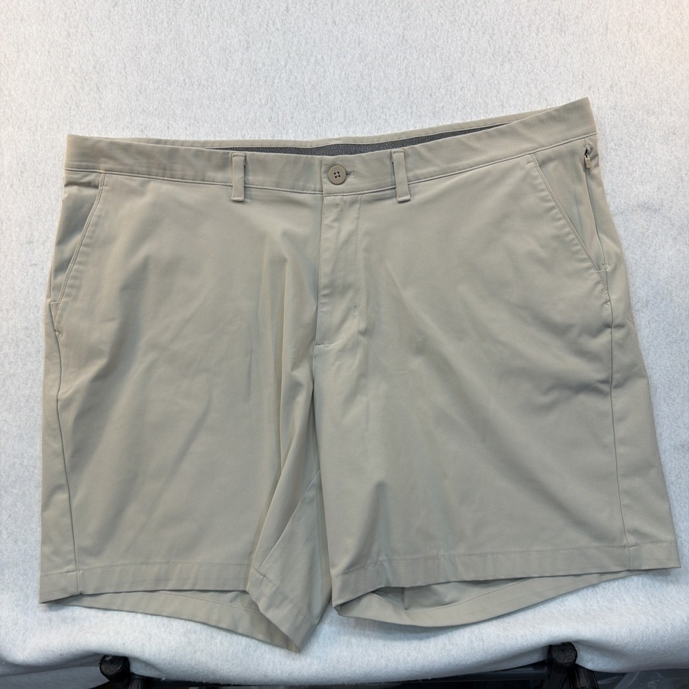 FLX Performance Shorts Men's 48 Beige 4-Way Stretch Quick Dry Golf Casual